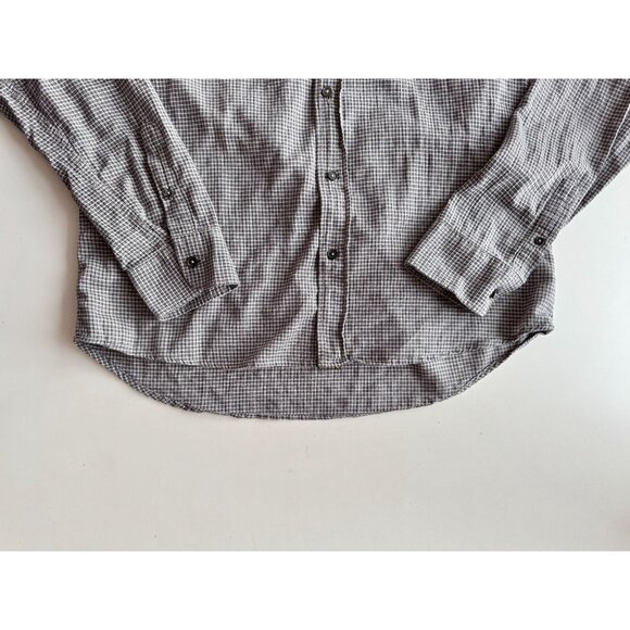 BILLY REID Kirby Standard Grey Check Cotton Flannel Button Down Shirt, Size M - Picture 8 of 14